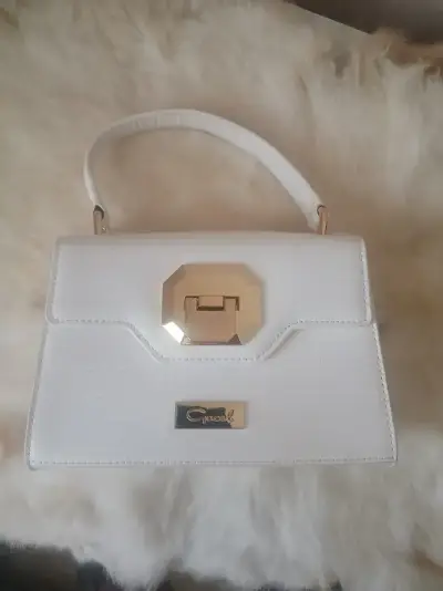 cartera gacel blanca, como nueva + correa larga - miniatura 1