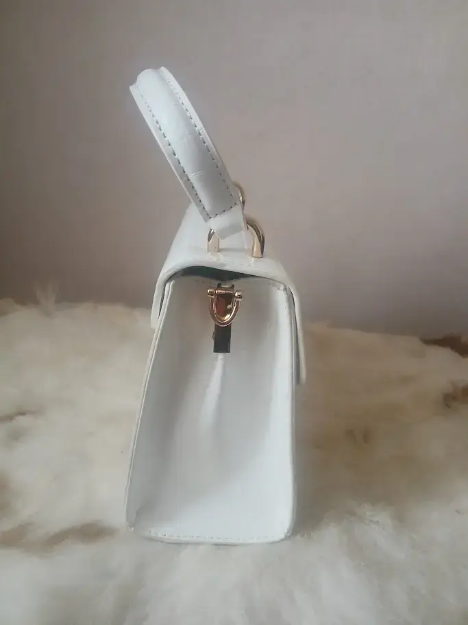cartera gacel blanca, como nueva + correa larga - 2