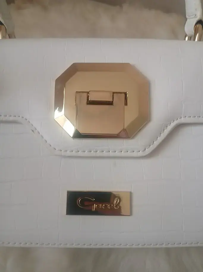 cartera gacel blanca, como nueva + correa larga - 6
