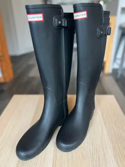 Botas de lluvia negras Hunter c/ calcetines térmic - miniatura 3