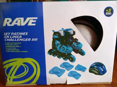 Set de Patines en Línea Rave Challenger III Azul - miniatura 2
