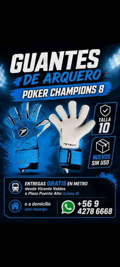 Guantes de arquero Poker Champions 8 talla 10 - miniatura 1