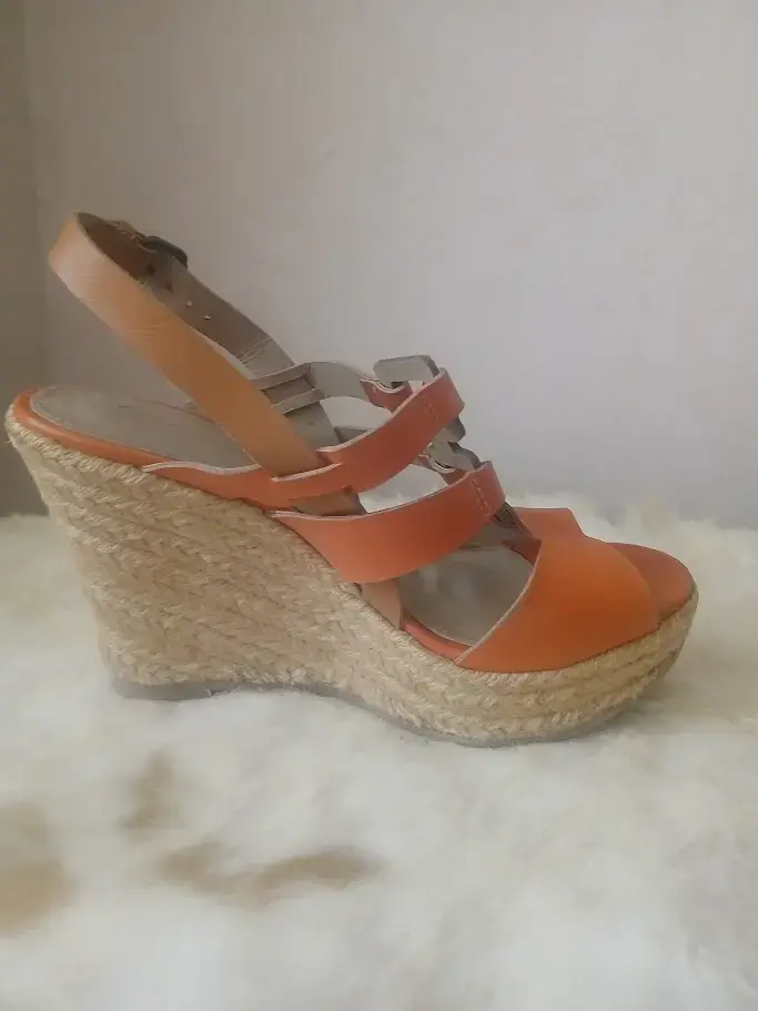 Sandalias de cuña anaranjadas para mujer Gacel - 2