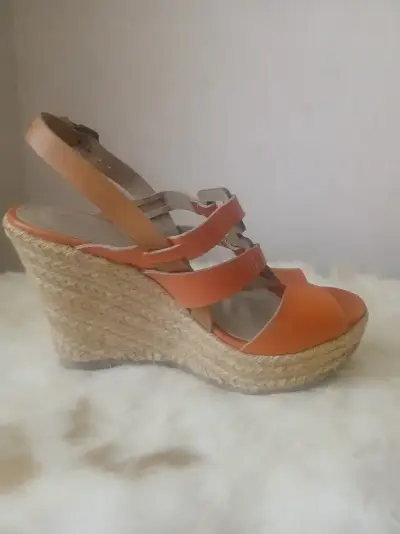 Sandalias de cuña anaranjadas para mujer Gacel - miniatura 2