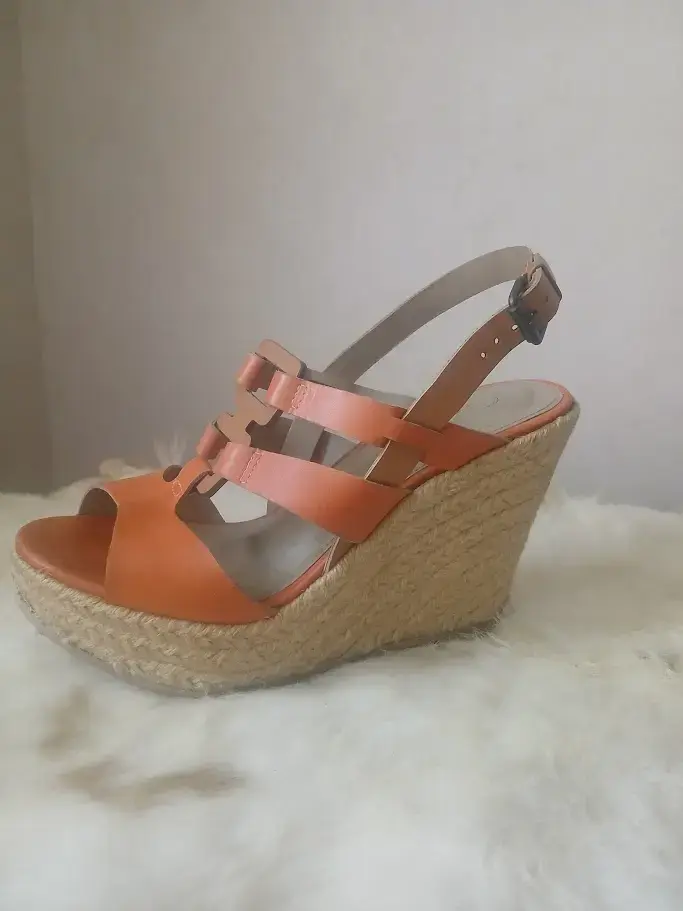 Sandalias de cuña anaranjadas para mujer Gacel - 3