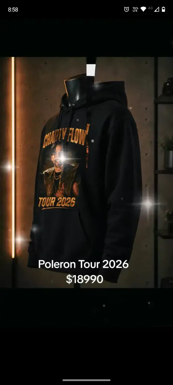 Polerón Charly Flow Tour 2026 Negro - 2