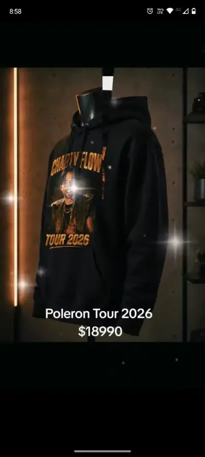 Polerón Charly Flow Tour 2026 Negro - miniatura 2