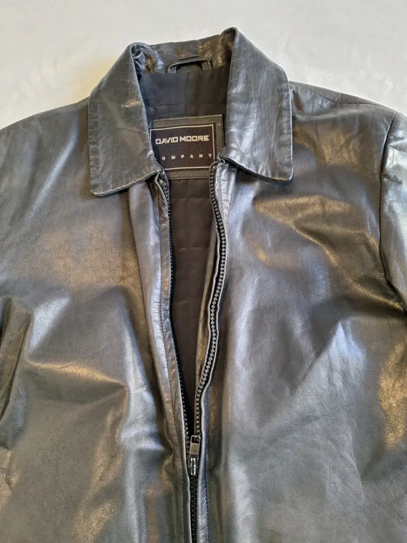 Chaqueta de cuero negra David Moore - 2
