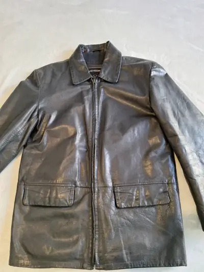 Chaqueta de cuero negra David Moore - miniatura 5