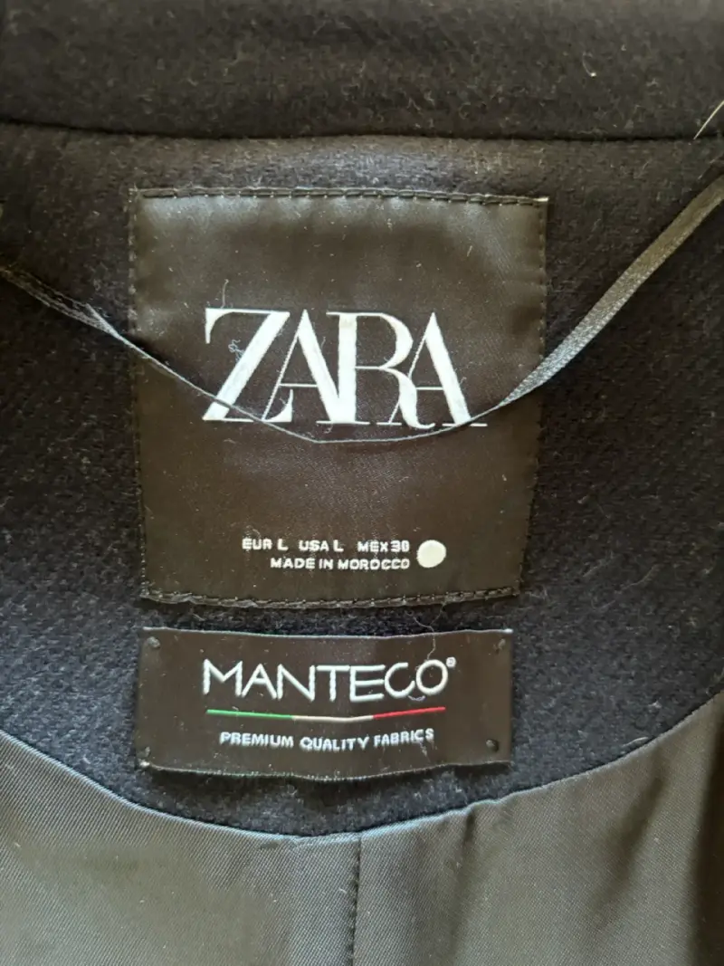 Zara abrigo mujer lana Manteco ZW Collection marin - 2