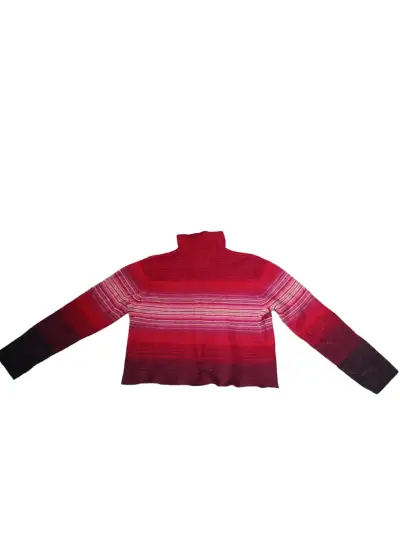 Suéter de lana rojo con cuello alto - miniatura 1