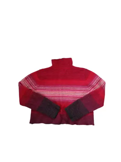 Suéter de lana rojo con cuello alto - miniatura 2