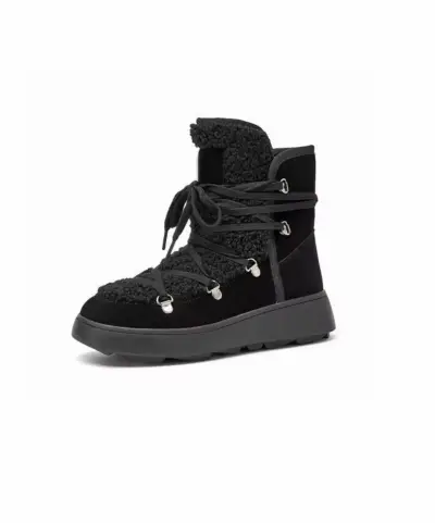 Botas negras de invierno con forro cálido - miniatura 1