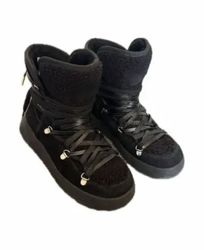 Botas negras de invierno con forro cálido - miniatura 5