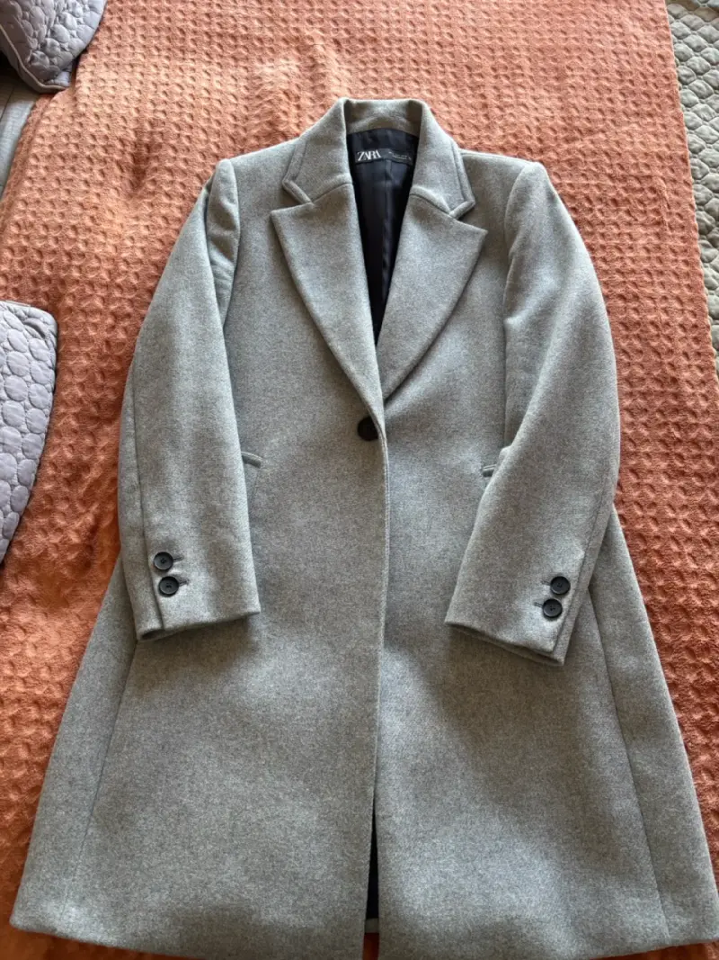 Zara Abrigo largo gris elegante - 2