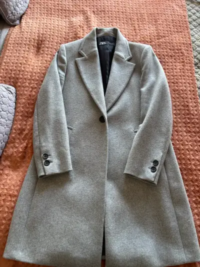 Zara Abrigo largo gris elegante - miniatura 2