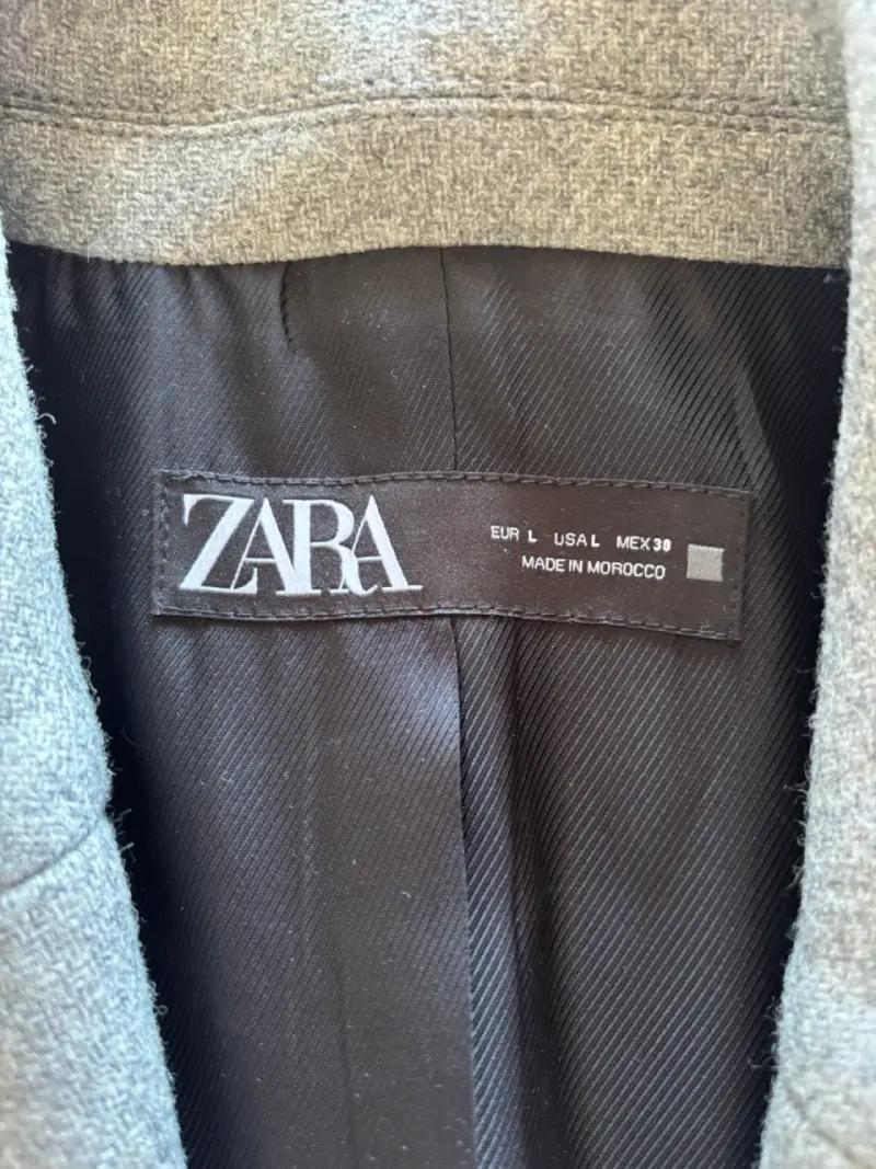 Zara Abrigo largo gris elegante - 3