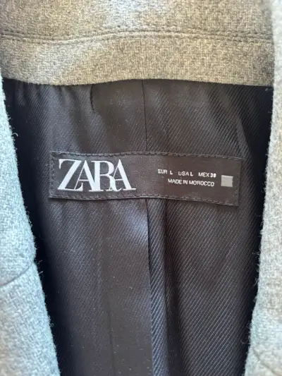 Zara Abrigo largo gris elegante - miniatura 3