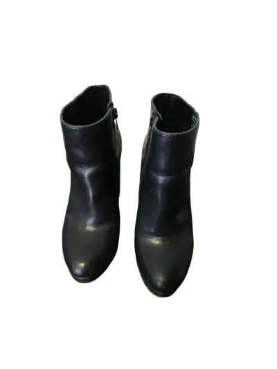 Botines de cuero negro para mujer - miniatura 1