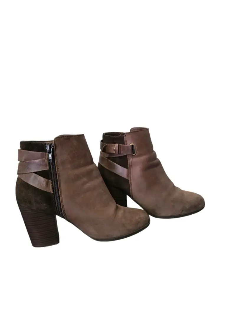 Botines de cuero marrón para mujer Bruno Rossi - 3