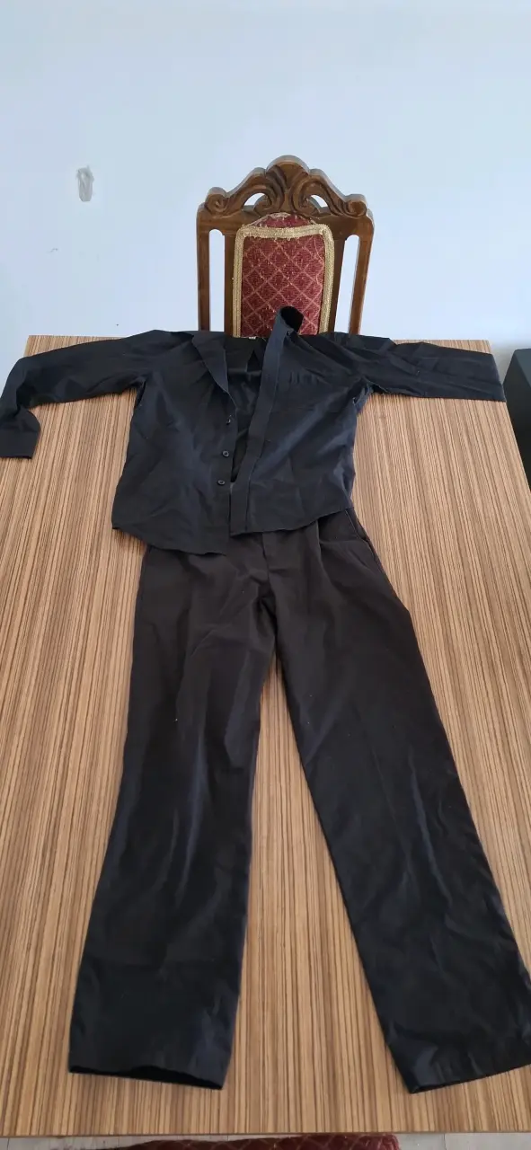 Pantalon y camisa negro para hombre talla 12 - 2