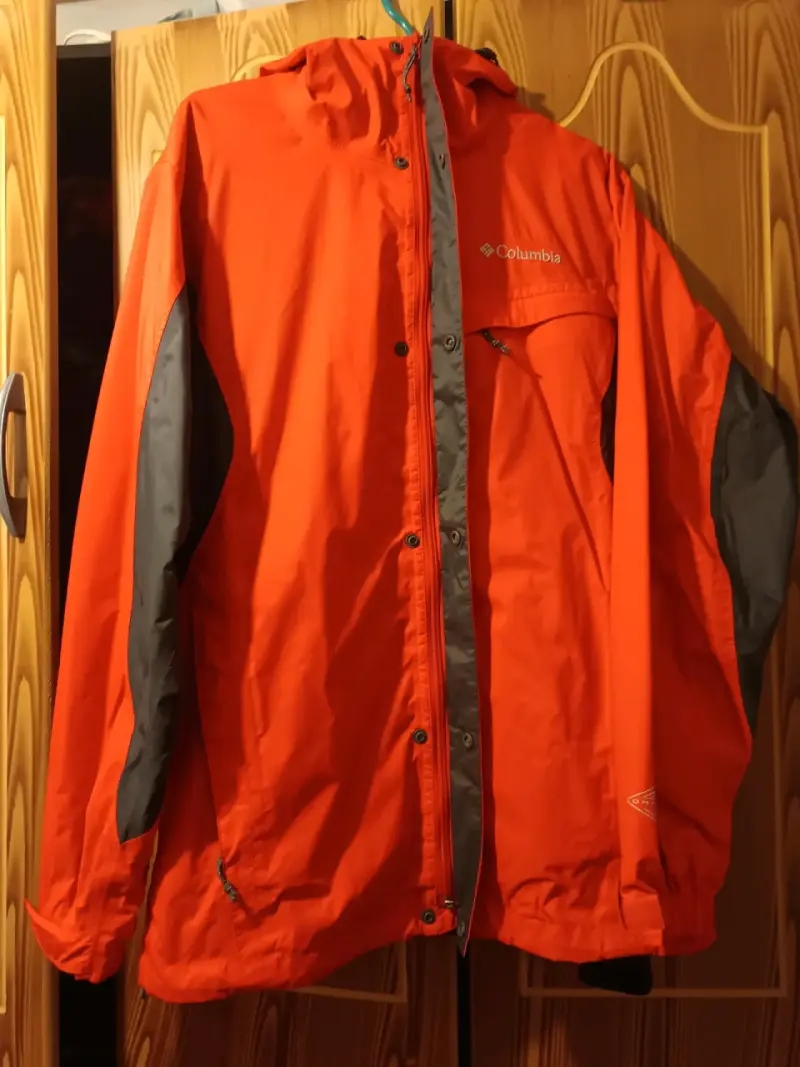 Chaqueta impermeable Columbia roja para hombre - 1