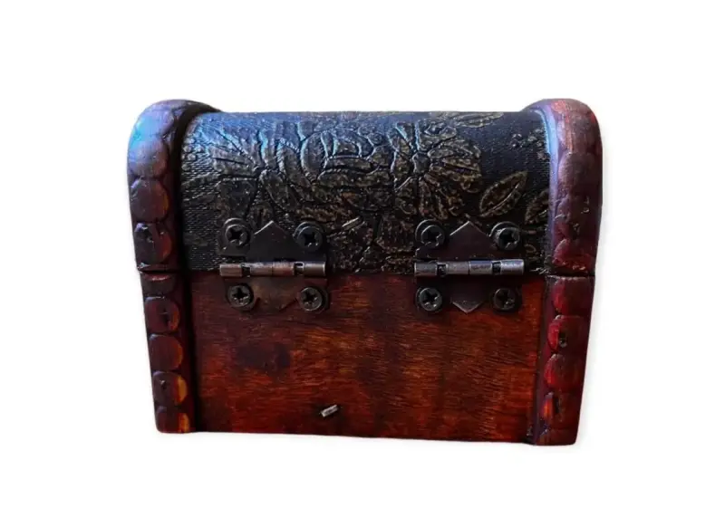 Cofre decorativo de madera y metal vintage - 3