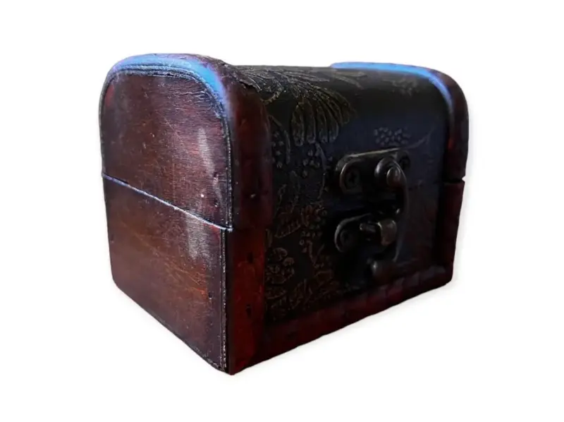 Cofre decorativo de madera y metal vintage - 4