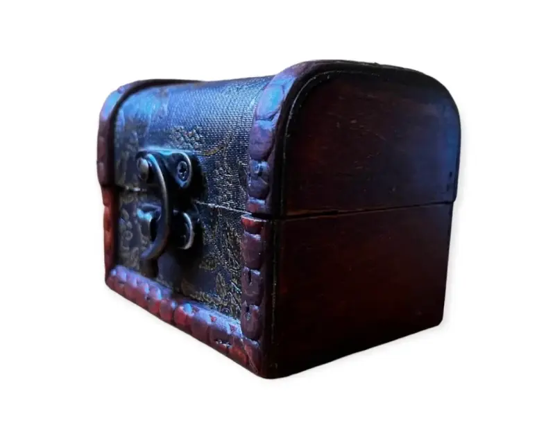 Cofre decorativo de madera y metal vintage - 5