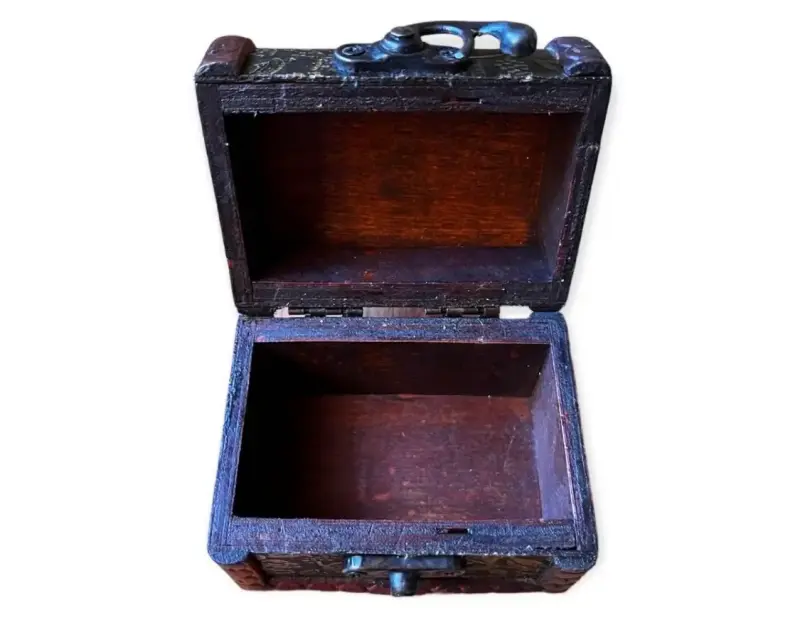 Cofre decorativo de madera y metal vintage - 6