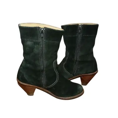 Botines de gamuza negros con tacón - miniatura 1