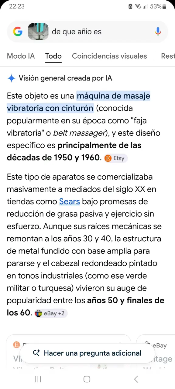 Máquina de Masaje Vibratoria con Cinturón Vintage - 2