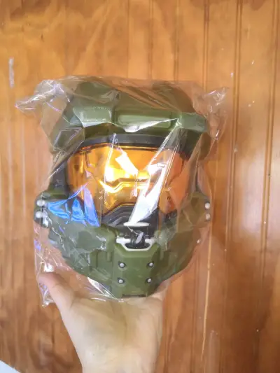 Máscara Halo casco de colección con visor dorado - miniatura 2