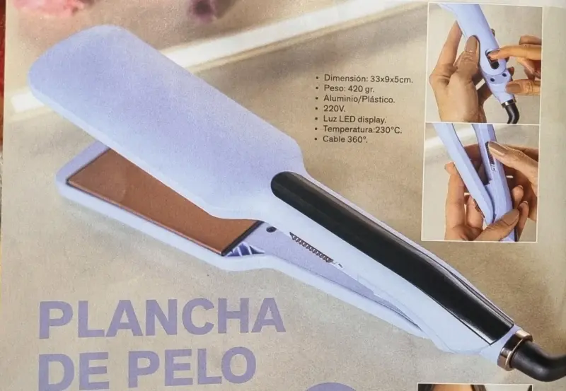 Plancha de Pelo con Display LED y Cable 360°