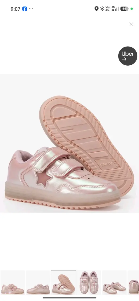 Zapatillas rosadas con luces para niña Yamp - 1