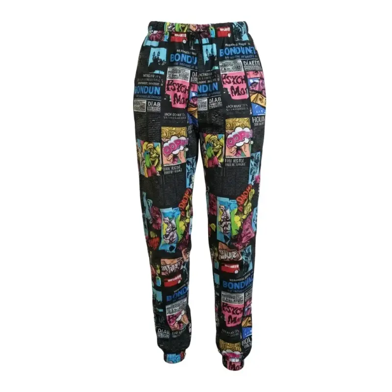 Pantalones jogger estampado cómic