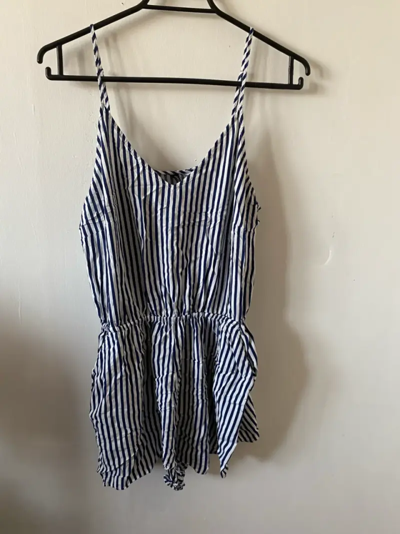 Vestido de rayas azul y blanco talla 42/L - 1