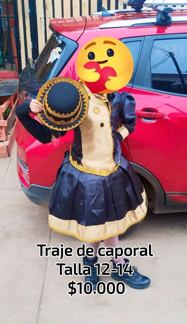 Traje de caporal para niña talla 12-14