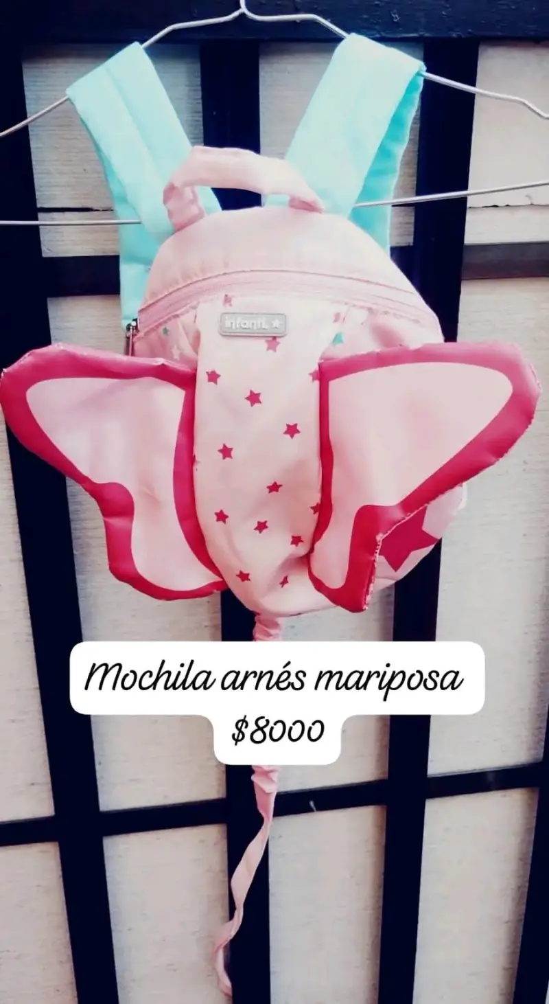 Mochila arnés infantil mariposa rosa