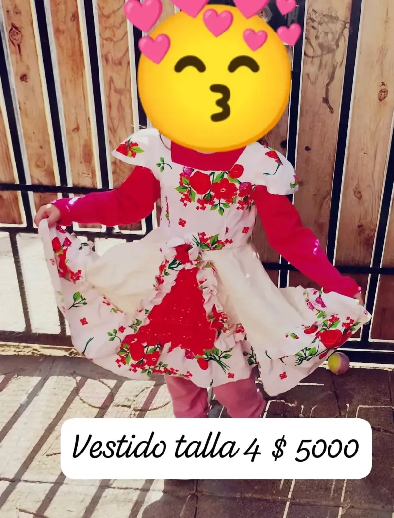 Vestido infantil con estampado floral talla 4