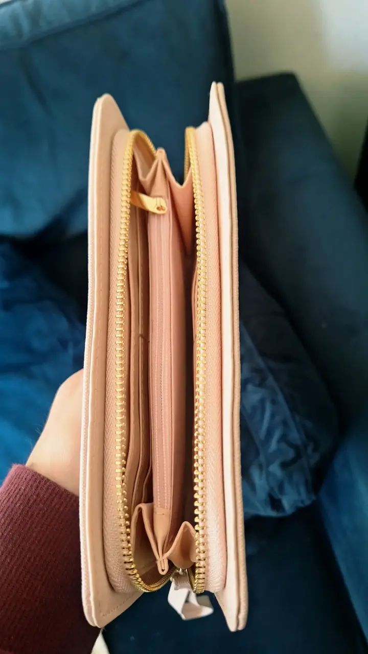 Billetera de mano rosa pálido Basement con cierre - 4