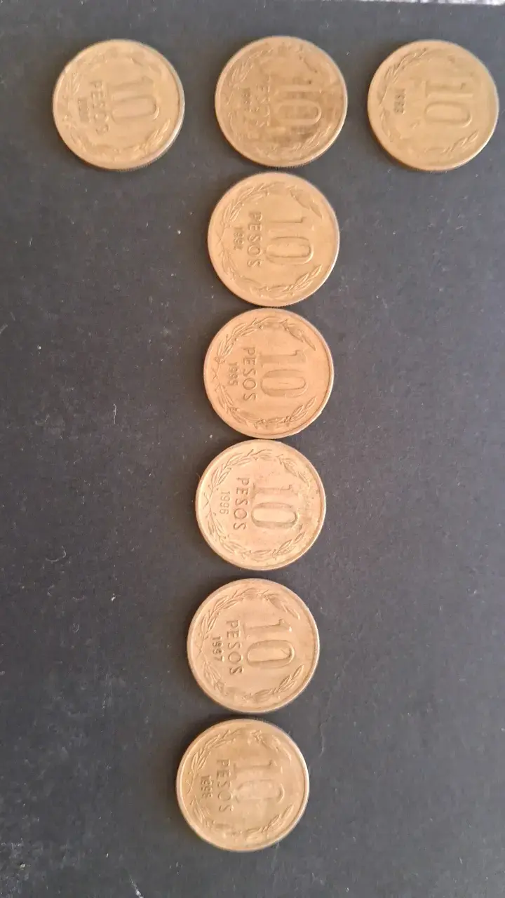 Monedas antiguas de 10 pesos chilenos - 1