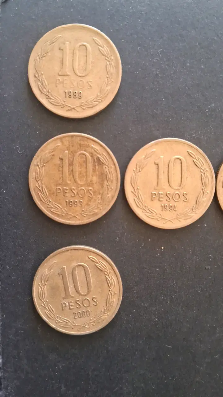 Monedas antiguas de 10 pesos chilenos - 2