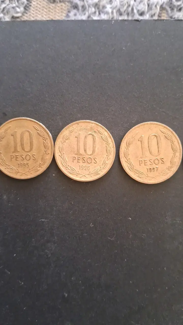 Monedas antiguas de 10 pesos chilenos - 3