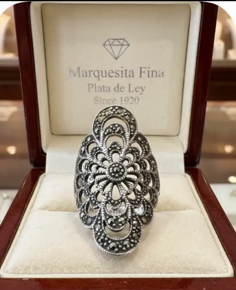 Anillo de Plata de Ley 925 , Marquesita Fina