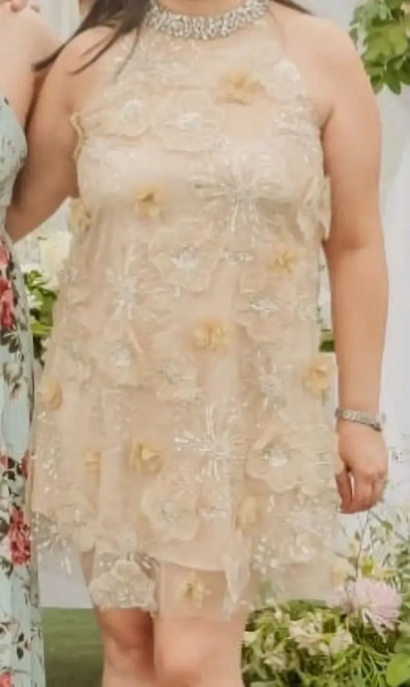 Vestido de fiesta bordado con flores y lentejuelas - 3