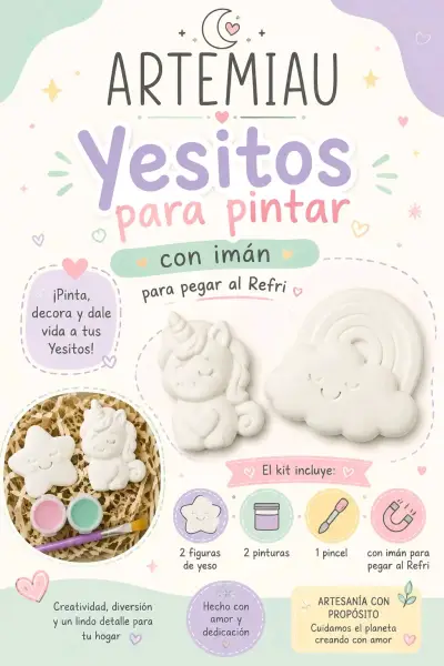Kit de Yesitos para Pintar con Imán ARTEMIAU - miniatura 1