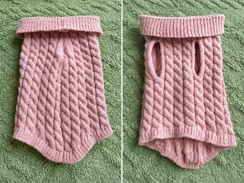 Suéter tejido rosa para perro pequeño