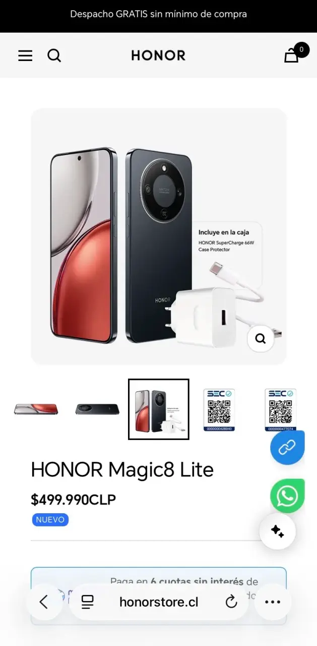Smartphone Honor Magic8 Lite 5G NFC - 3