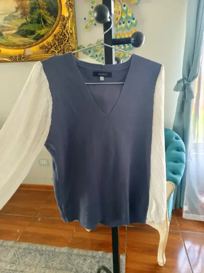 Blusa de mujer S.Cocci con mangas largas plisadas - miniatura 2